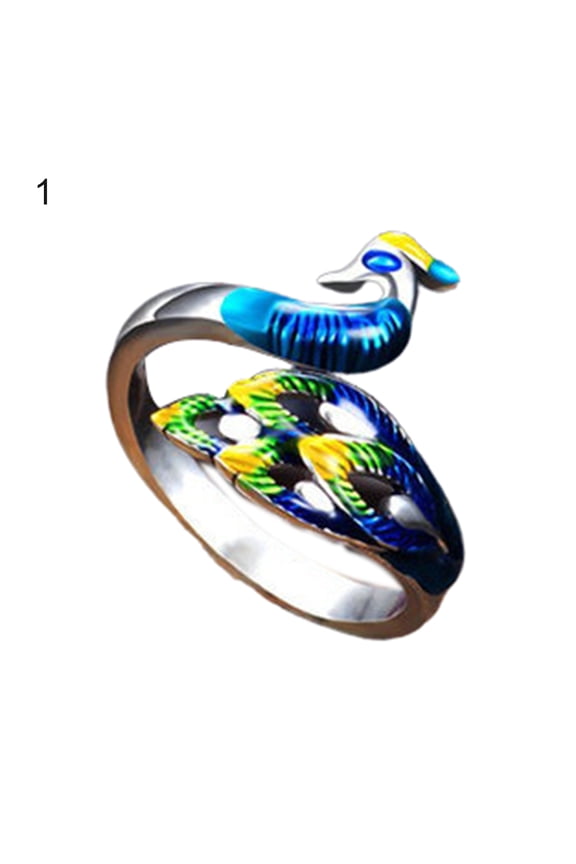 Women Bracelet Colorful Peacock Jewelry Elegant Electroplating Ring Bangle for Wedding