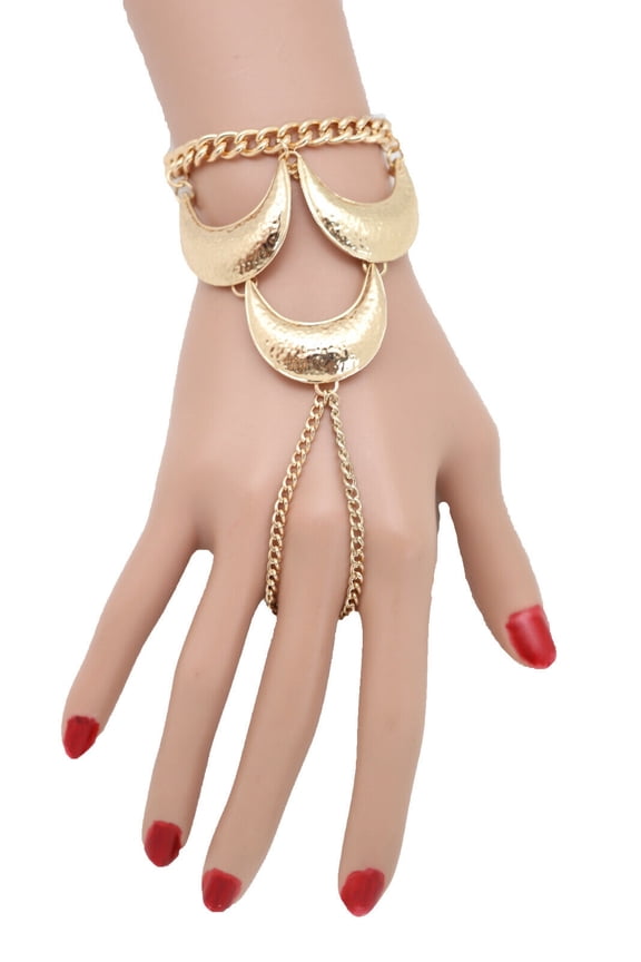 Women Bracelet Fashion Jewelry Gold Color Metal Hand Chain Ring Moon Sexy Charm