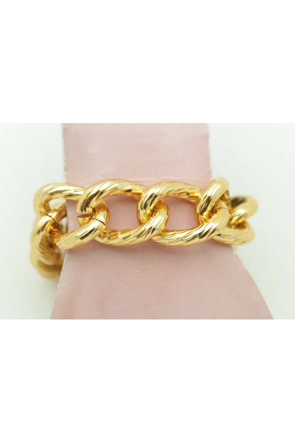 Women Bracelet Gold Metal Fashion Jewelry Chunky Chain Thick Links Biker Rocker
