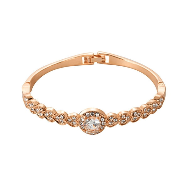 Women Braceletes Metal Diamond Heart Bracelet Metal Full Diamond Bracelet Fashion Personality Jewelry