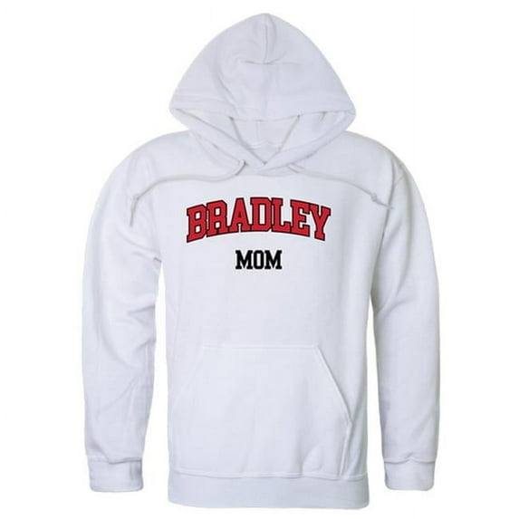 Women Bradley Braves Mom Hoodie, White - Medium