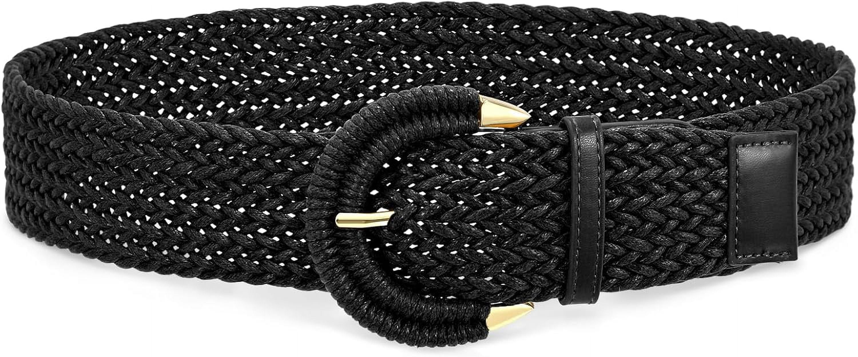8494 Braided Belt For Women, Rattan Woven Waist Summer Fashion Dress Amazon.com: WOWOGO Straw Woven Rattan Wide Stretch Straw  main image 3