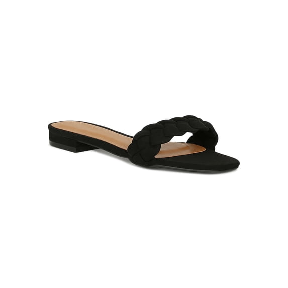 Women Braided Strap Flat Slide Sandals 18630