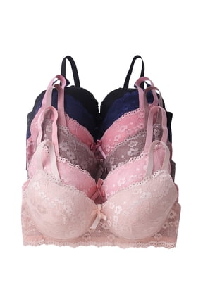Women Bras 6 Pack of Basic No Wire Bra with B cup C cup Full Coverage 32B (X6673)