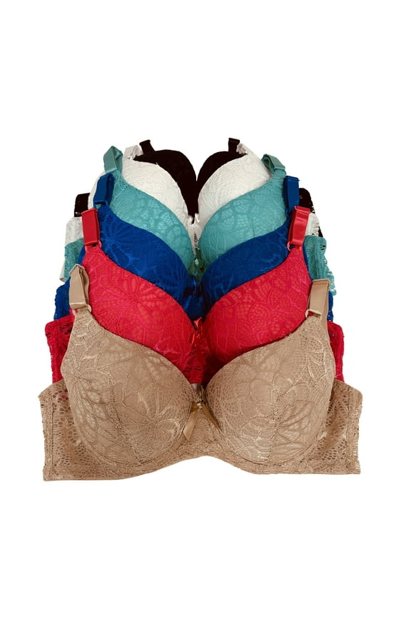 Women Bras 6 Pack of Bra B Cup C Cup D Cup DD Cup DDD Cup 34D (S8268)
