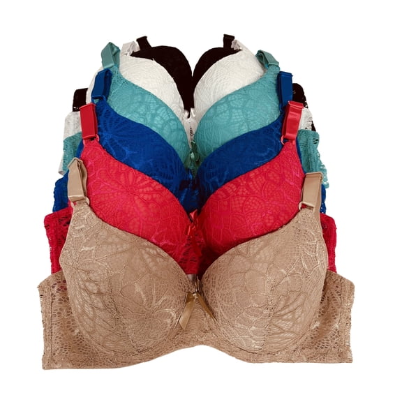 Women Bras 6 Pack of Bra B Cup C Cup D Cup DD Cup DDD Cup 42DD (8268)