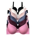 thumbnail image 1 of Women Bras 6 Packs T-Shirt Bras Full Coverage Comfortable Everyday Wear Size A to DDD Cups Bra 42DDD (A8601), 1 of 7