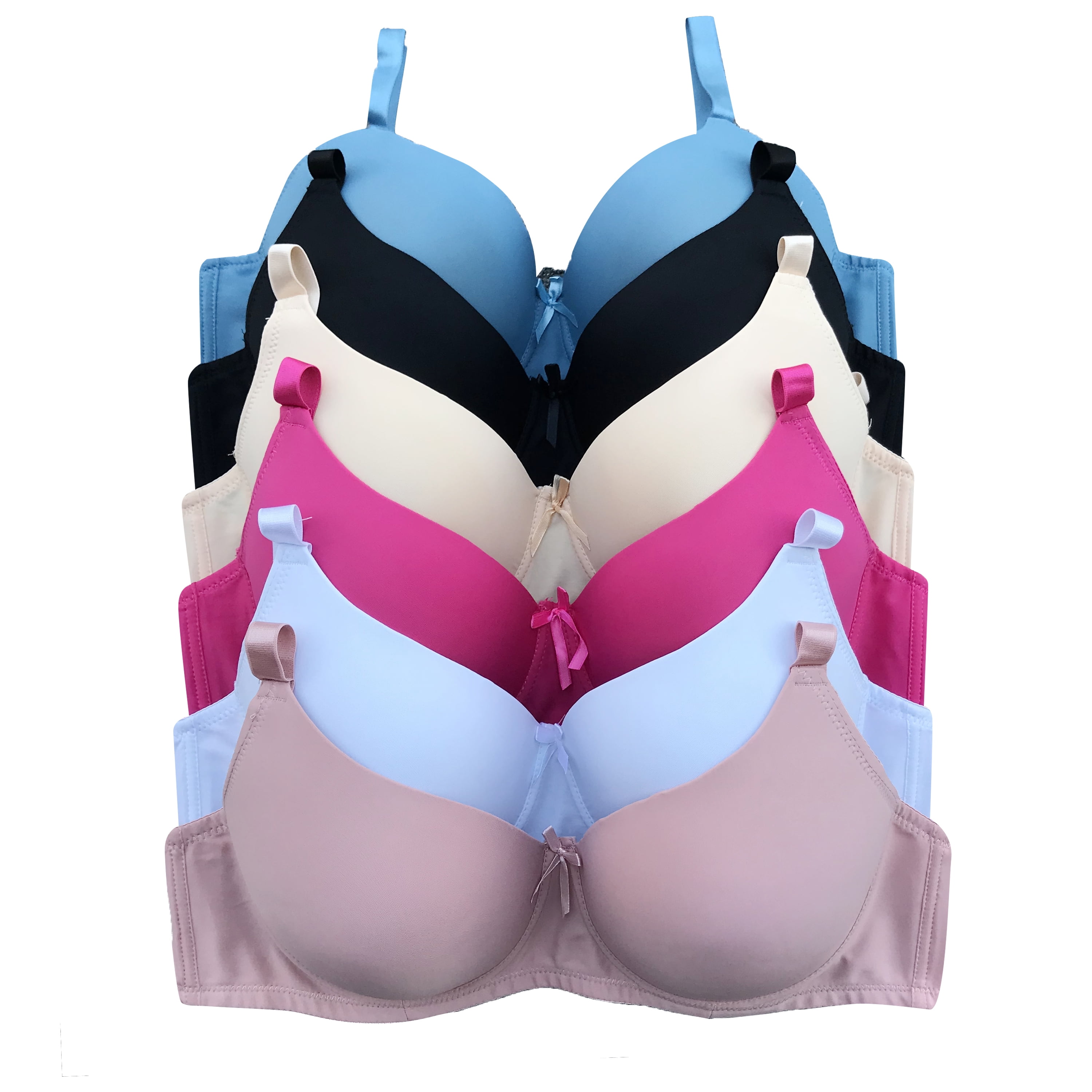 Women Bras 6 Pack of Bra B Cup C Cup D Cup DD Cup DDD Cup 44DD (3901)