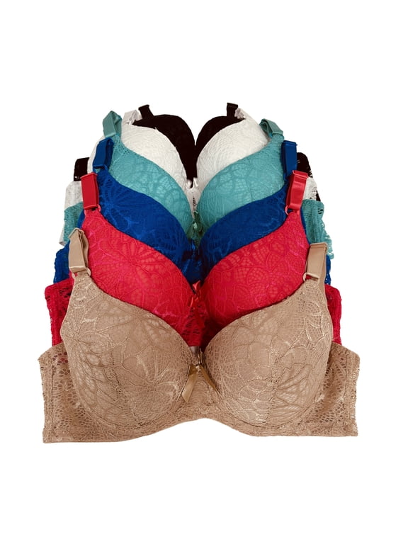Women Bras 6 Pack of Bra B Cup C Cup D Cup DD Cup DDD Cup 44DD (S8268)