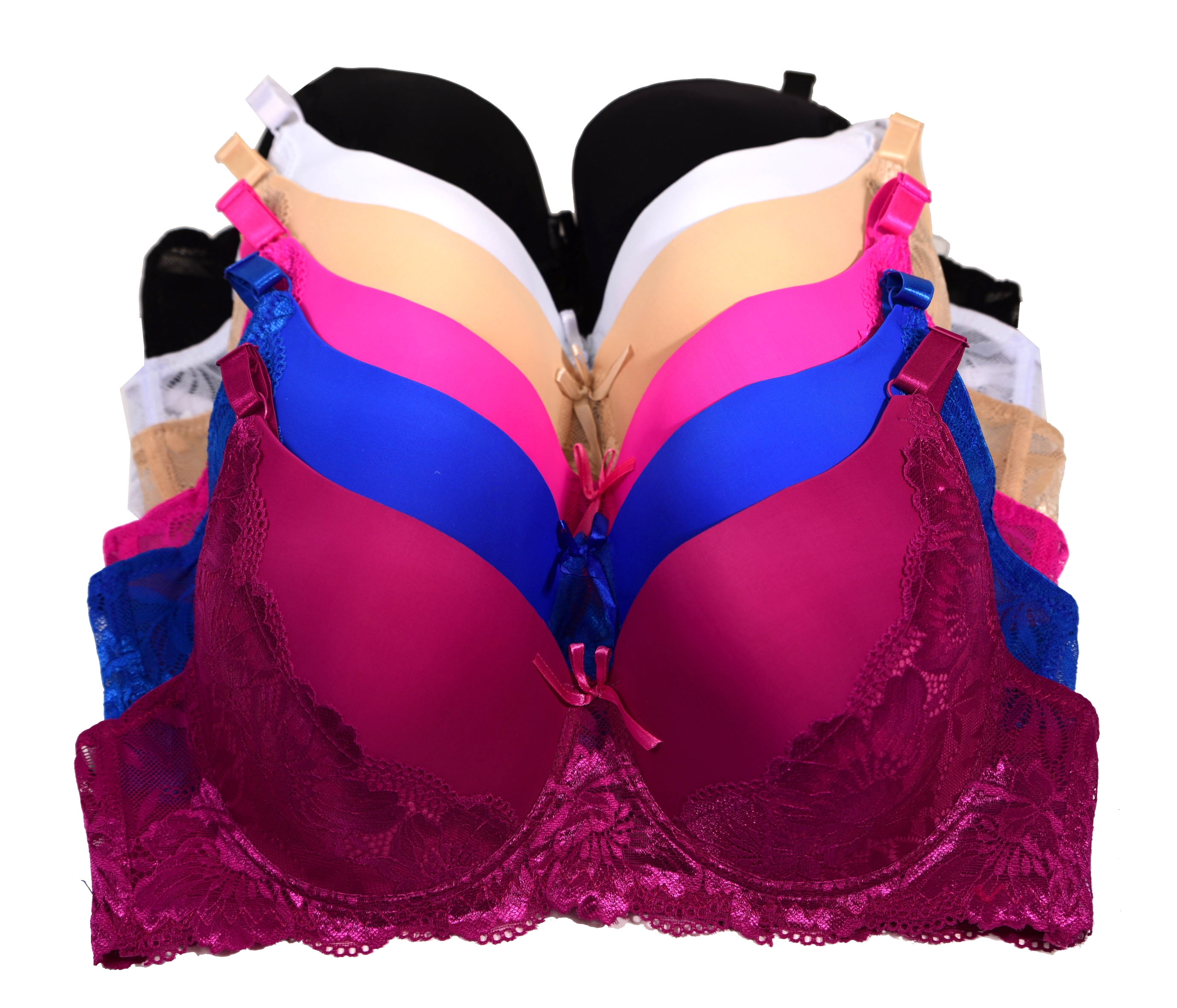 Women Bras 6 Pack of Bra B cup C cup D cup DD cup Size 40D (6341 ...