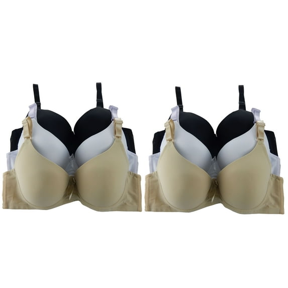 Women Bras 6 Pack of Plain Bra D cup DD cup DDD cup Size 40DDD (9107)