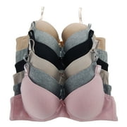 VIOLAS SECRET Women Bras 6 Pack of T-Shirt Bra B Cup C Cup D Cup DD Cup DDD Cup 40D (S8207)