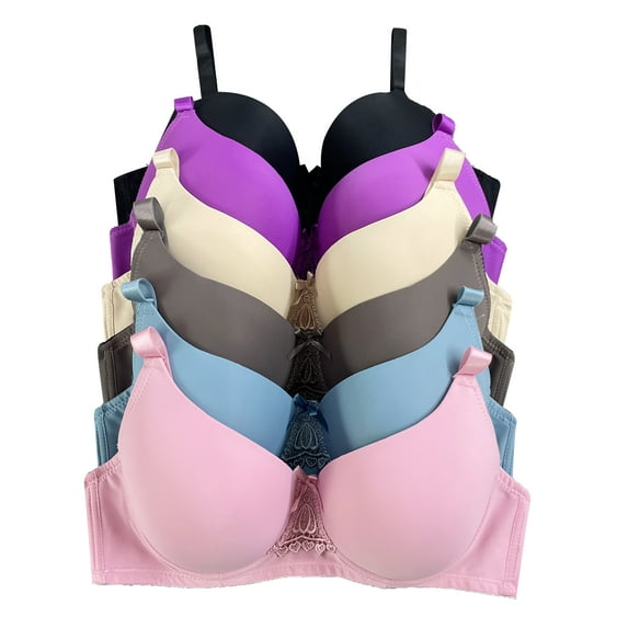 Women Bras 6 Pack of T-shirt Bra B C D DD DDD Cup bra 40DDD (9326)