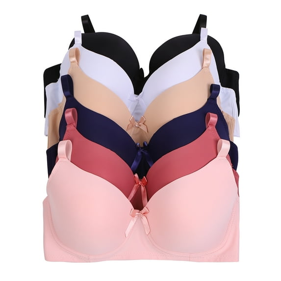 Women Bras 6 Pack of T-shirt Bra B Cup C Cup D Cup DD Cup DDD Cup 32B (S6841)