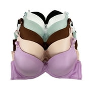 VIOLAS SECRET Women Bras 6 Packs T-Shirt Bras Full Coverage Comfortable Everyday Wear Size A to DDD Cups Bra 32B (S9991)