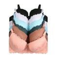 thumbnail image 1 of Women Bras 6 Packs T-Shirt Bras Full Coverage Comfortable Everyday Wear Size A to DDD Cups Bra 34C (5882), 1 of 8