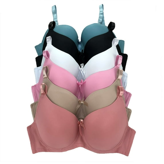 Women Bras 6 Pack of Bra B Cup C Cup D Cup DD Cup DDD Cup 34D (6621)
