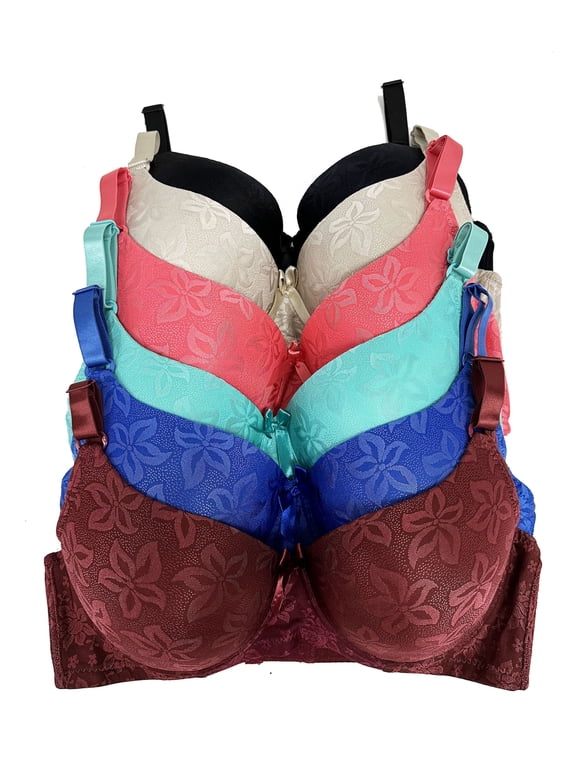 Women Bras 6 Pack of T-shirt Bra B Cup C Cup D Cup DD Cup DDD Cup 34D (X8279)