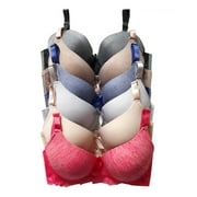 VIOLAS SECRET Women Bras 6 Pack of T-shirt Bra B Cup C Cup D Cup DD Cup DDD Cup 36D (S8227)