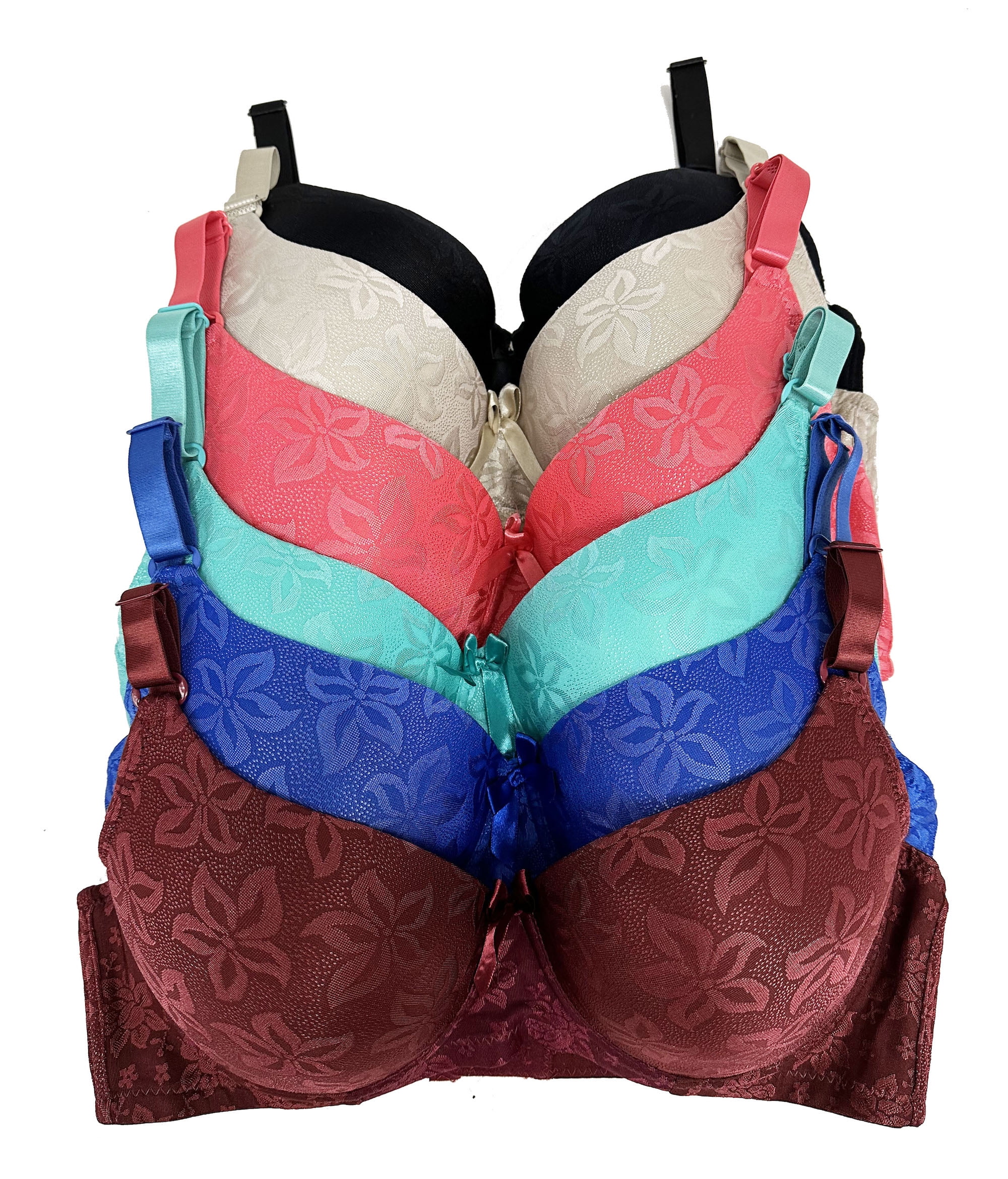Women Bras 6 Pack of T-shirt Bra B Cup C Cup D Cup DD Cup DDD Cup 36D (X8279)