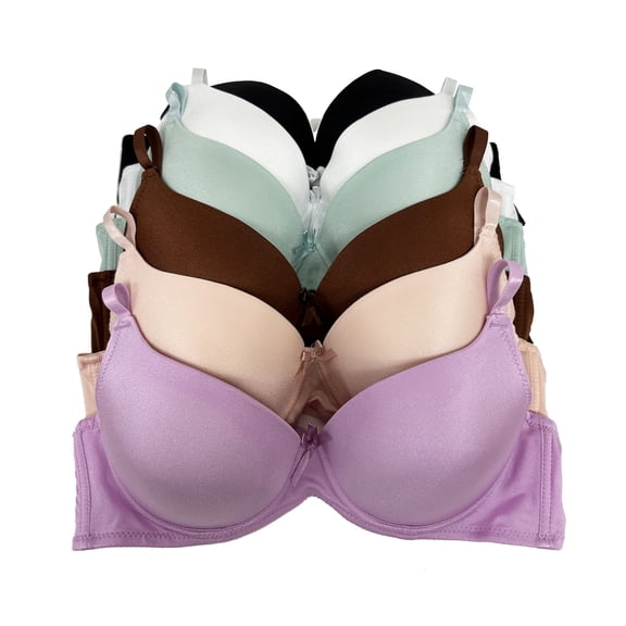 Viola’s Secret Women's Underwire T-Shirt Bras, Multicolor (6-Pack)