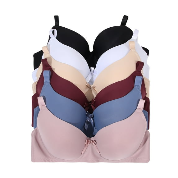 Women Bras 6 Pack of T-shirt Bra B Cup C Cup D Cup DD Cup DDD Cup 38D (9298)