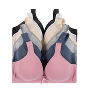 Women Bras 6 Packs of T-Shirt Everyday Full Coverage No Wire Bra 30A W6872