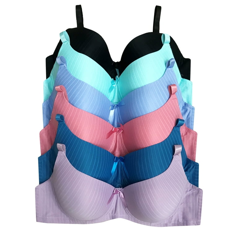Women Bras 6 Pack of T-shirt Bra B Cup C Cup D Cup DD Cup DDD Cup 38D  (S9298) 