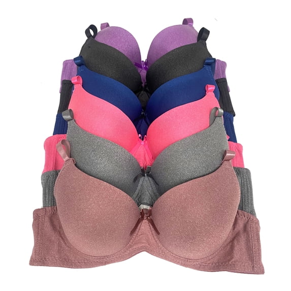 Women Bras 6 Pack of T-shirt Bra B Cup C Cup D Cup DD Cup DDD Cup Size 38DD (S8611)