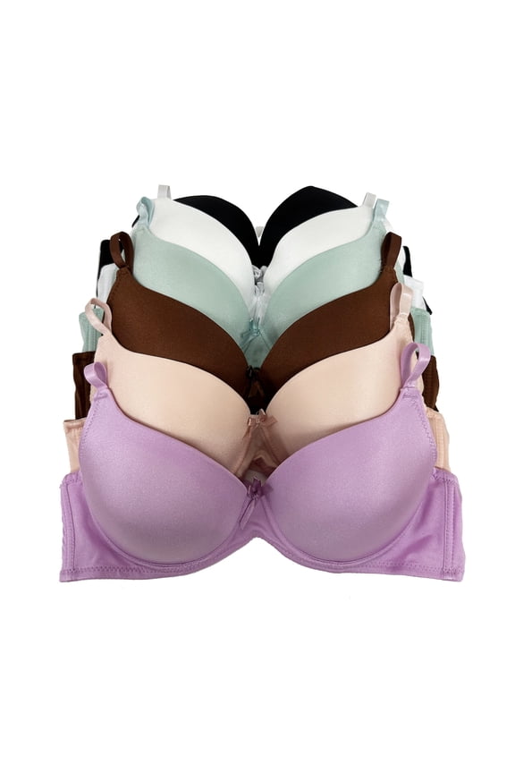 Viola’s Secret Women's Full Coverage Underwire Bras, Multicolor (6-Pack)