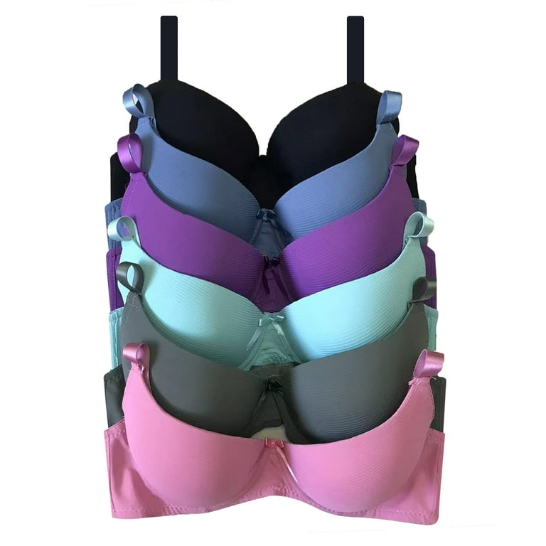 Women Bras 6 Pack of T-shirt Bra B Cup C Cup D Cup DD Cup DDD Cup 44DD  (S92820)