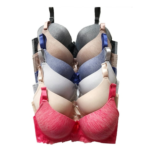 Women Bras 6 Pack of T-shirt Bra B Cup C Cup D Cup DD Cup DDD Cup 38DD (X8227)