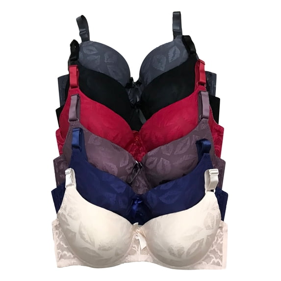 Women Bras 6 Pack of T-shirt Bra B Cup C Cup D Cup DD Cup DDD Cup 40D (S8217)
