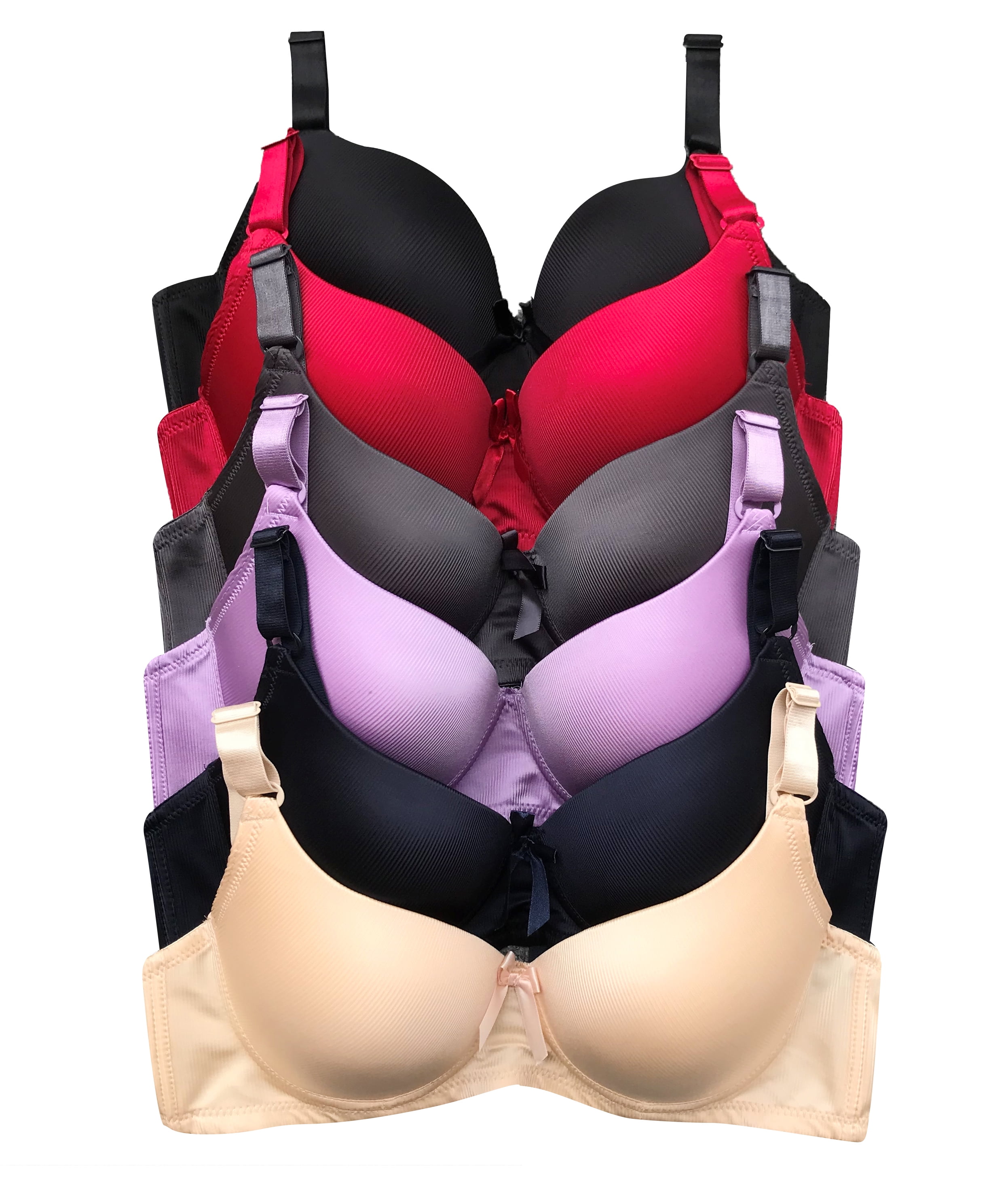 Women Bras 6 Pack of T-Shirt Bra B Cup C Cup D Cup DD Cup DDD Cup 40D  (S8207) 