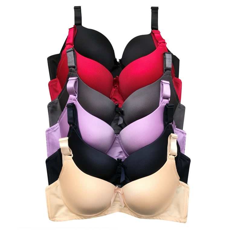 Women Bras 6 Pack of T-shirt Bra B Cup C Cup D Cup DD Cup DDD Cup 40D  (S8280)