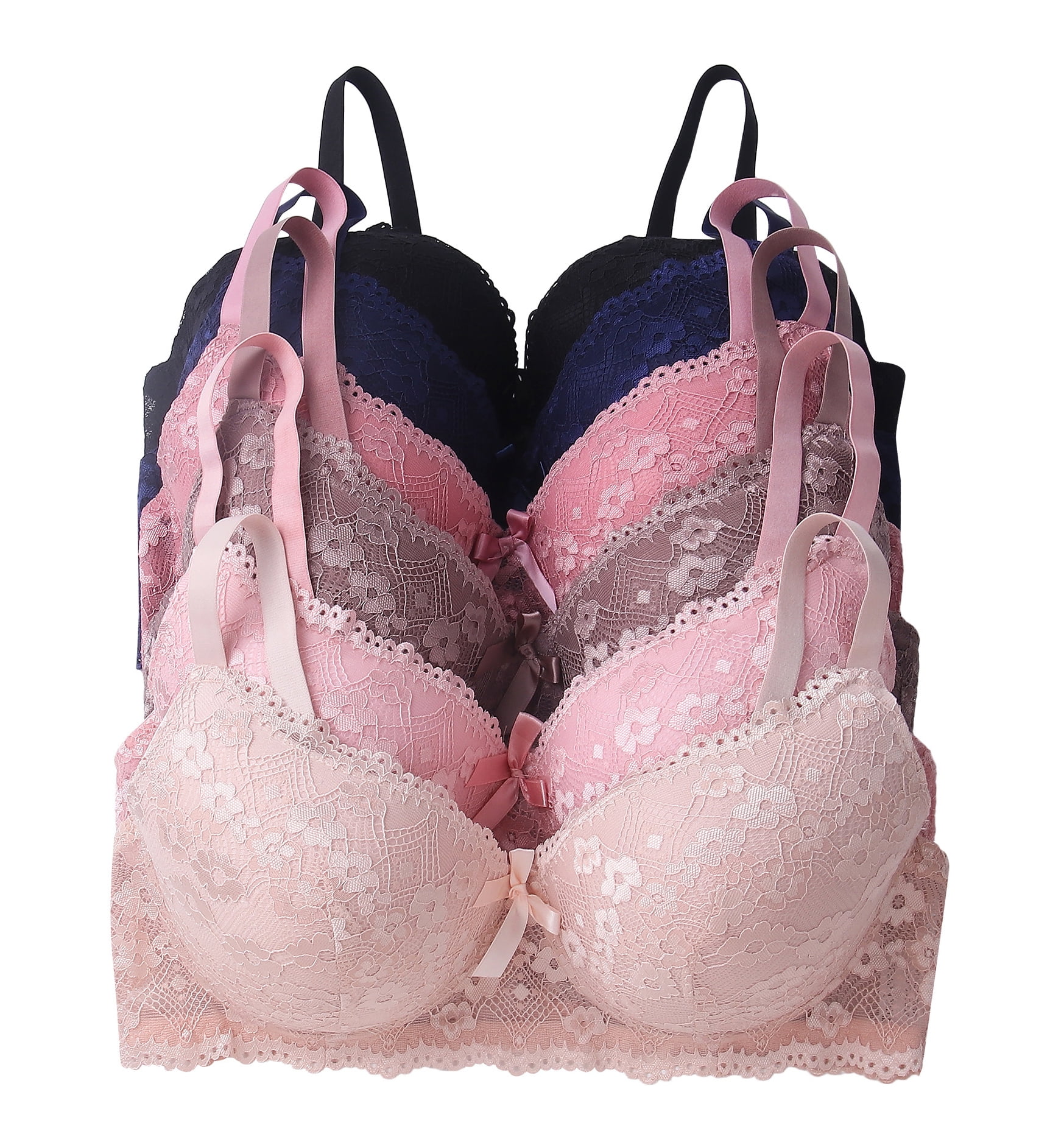 Women Bras 6 Pack of T-shirt Bra B Cup C Cup D Cup DD Cup DDD Cup Size 38D  (S8236) 