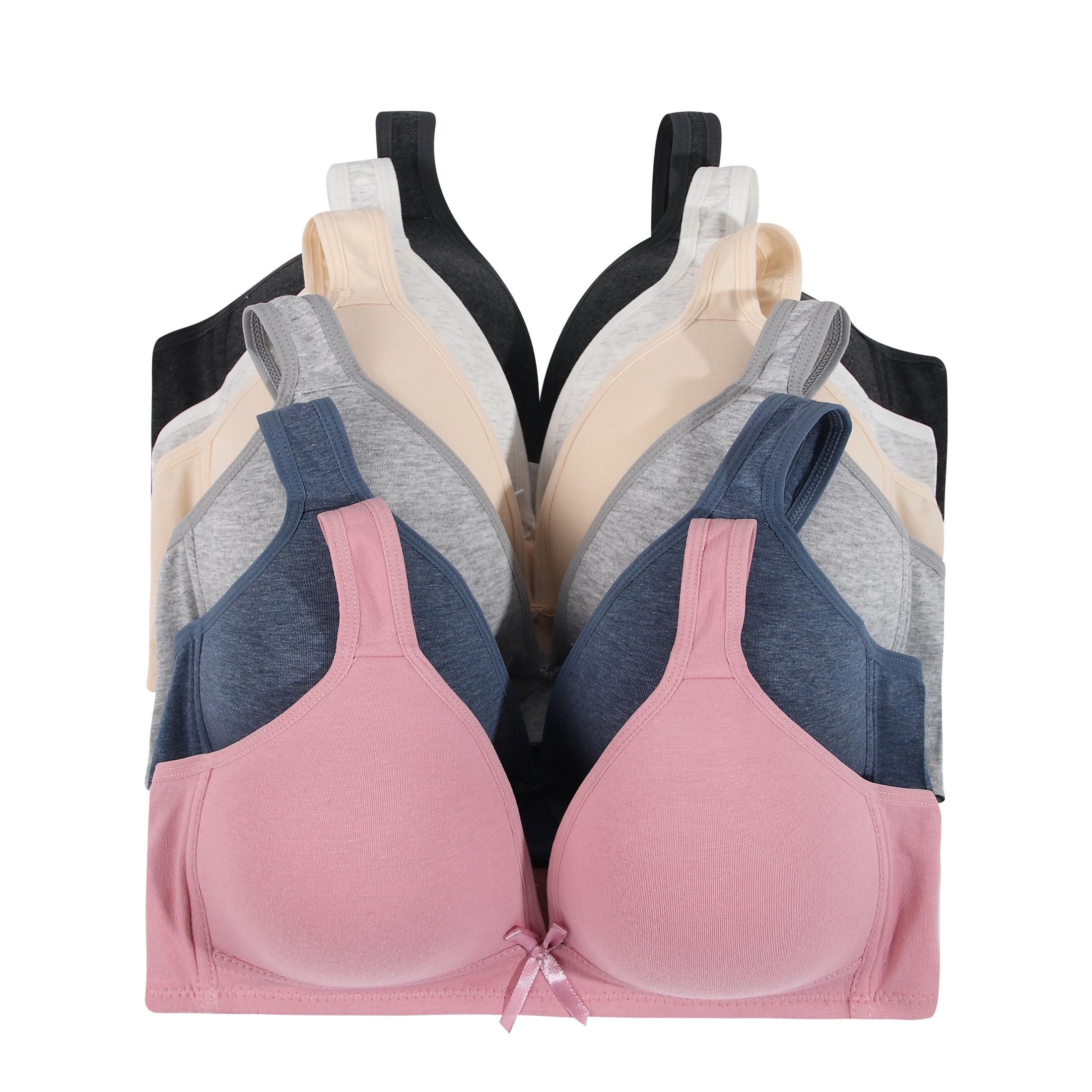 Women Bras 6 Packs Of T Shirt Everyday Full Coverage No Wire Bra 34A Women Bras 6 Packs Of T Shirt Everyday Full Coverage No Wire Bra 34A