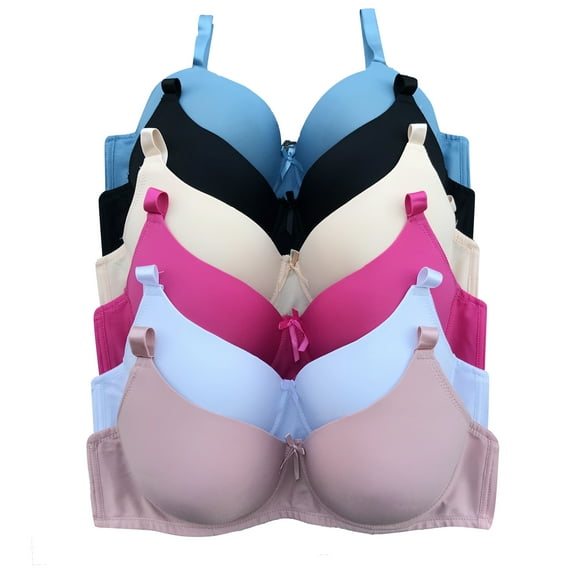 Women Bras 6 Pack of T-shirt Bra B Cup C Cup D Cup DD Cup DDD Cup 42D (S3901)