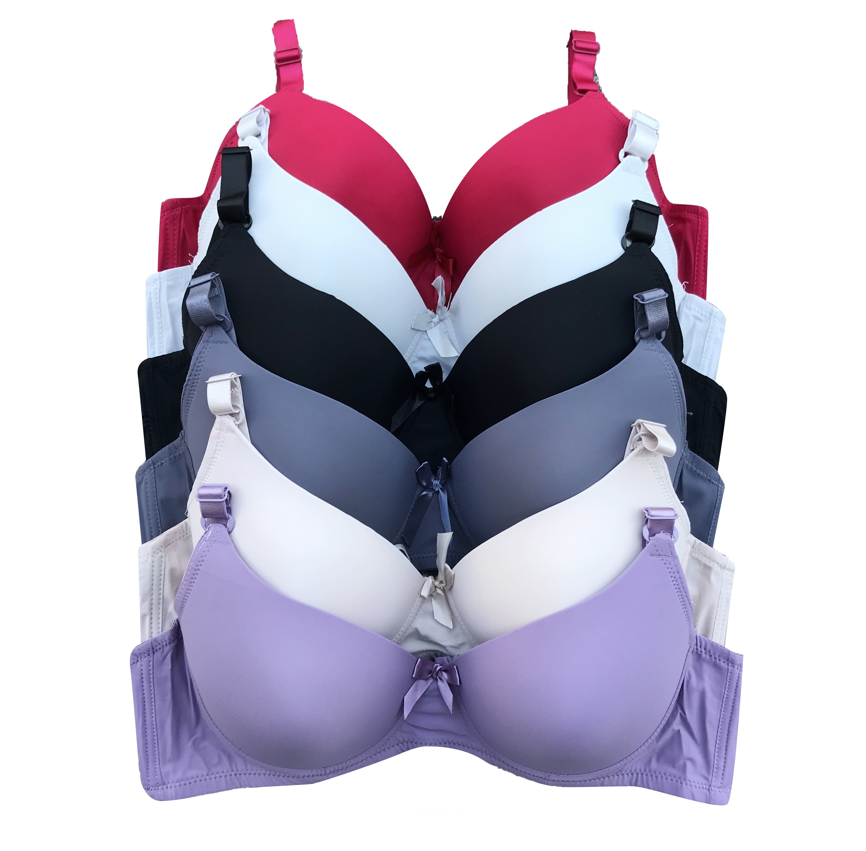 Women Bras 6 Pack of T-shirt Bra B Cup C Cup D Cup DD Cup DDD Cup 44DD  (S8226) 