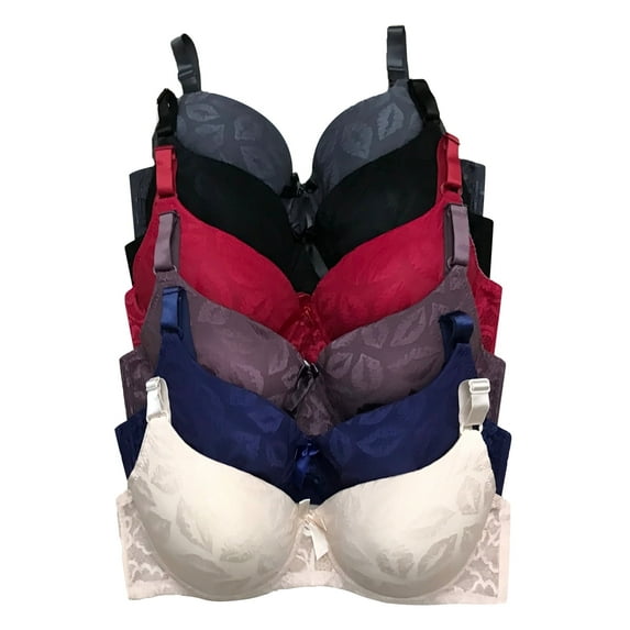 Women Bras 6 Pack of T-shirt Bra B Cup C Cup D Cup DD Cup DDD Cup 42DD (8217)