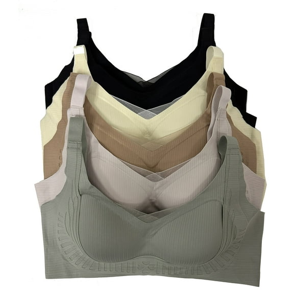 Women Bras 6 Packs T-Shirt Bras Full Coverage Comfortable Everyday Wear Bra 34B (S613)