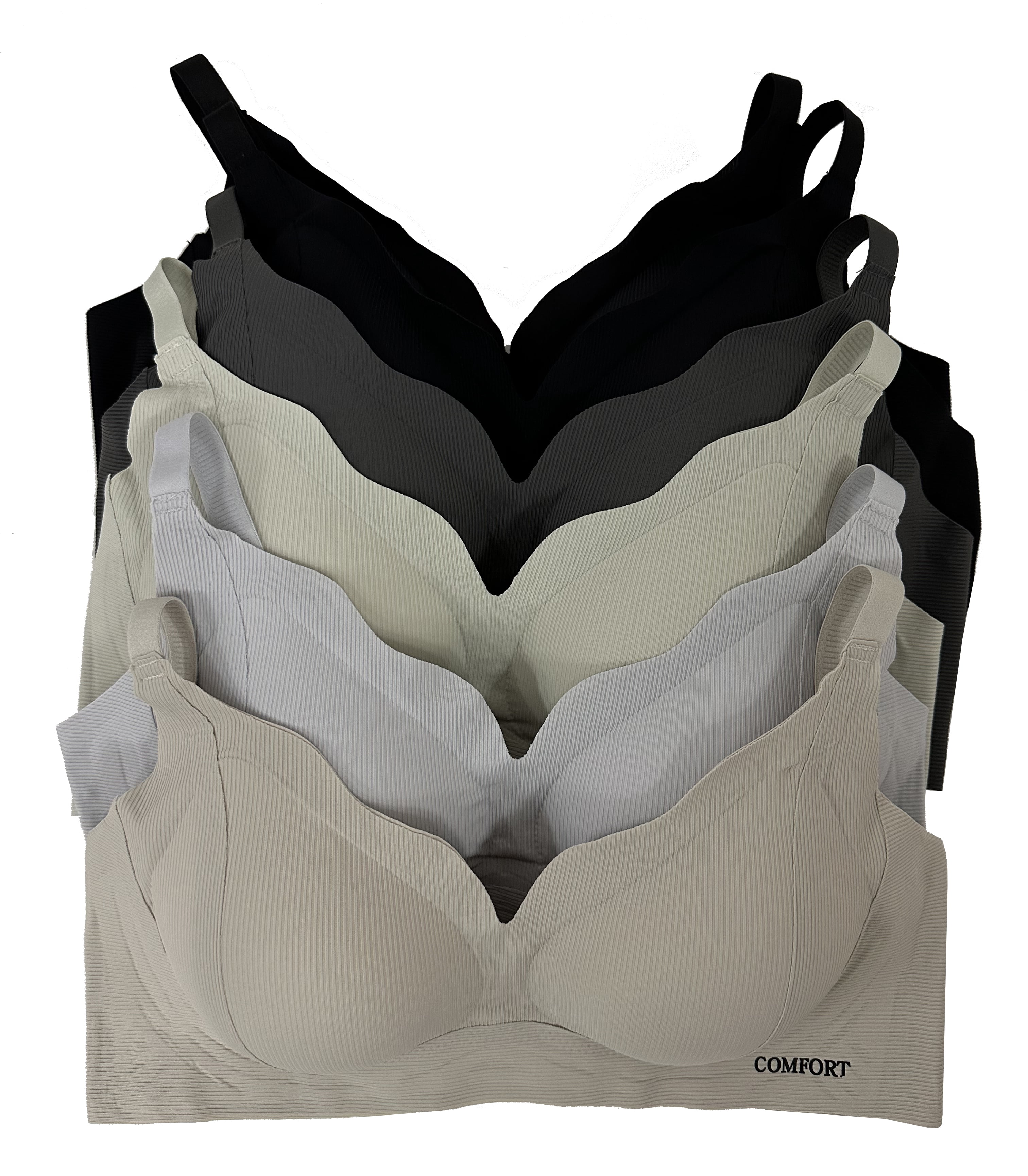 Women Bras 6 Packs T-Shirt Bras Full Coverage Comfortable Everyday Wear Bra 36C (S616)
