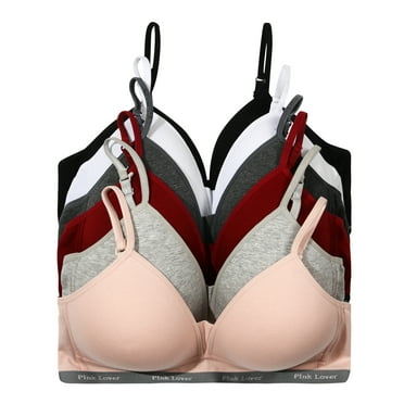 Women Bras 6 pack of Basic No Wire Free Wireless Bra B cup C cup 34C (S6836)