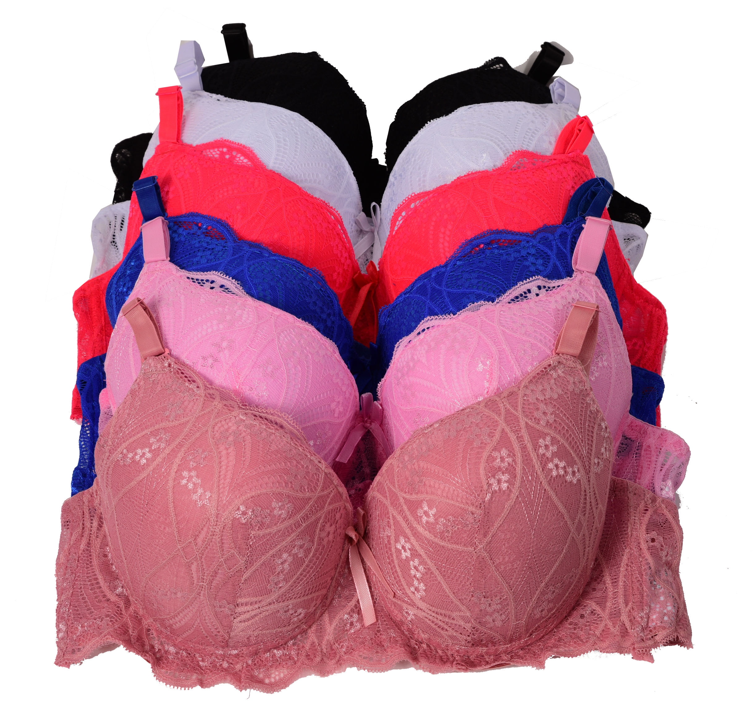 Women Bras 6 pack of Bra B cup C cup Size 36C (6667) 