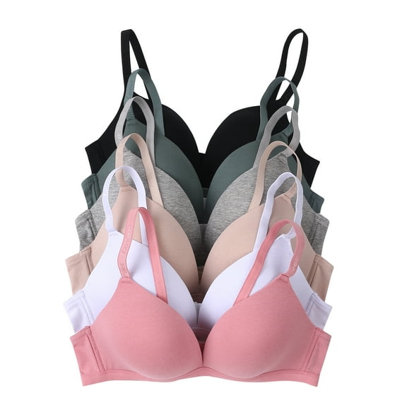 Women Bras 6 pack of No Wire Free Bra A cup B cup C cup  34C (S6852)