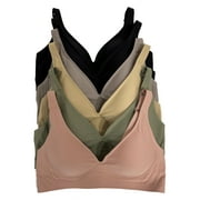 VIOLAS SECRET Women Bras 6 pack of No Side Effects Wire Free Bra B cup C cup Size 38B (S6317)