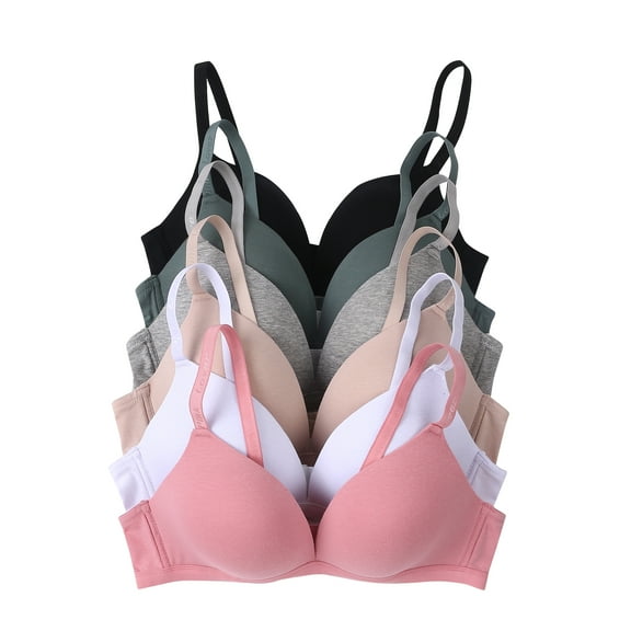 Women Bras 6 pack of No Wire Free Bra A cup B cup C cup  32B (6852)