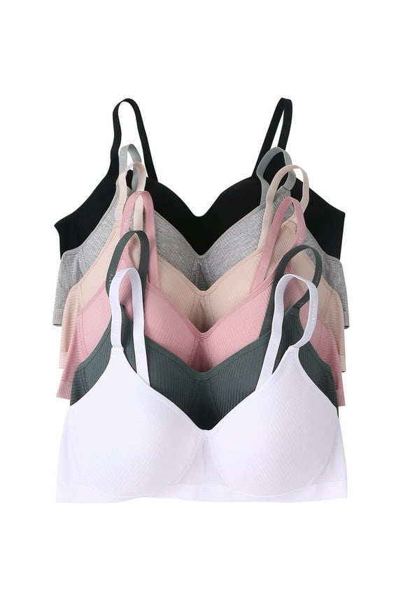 Women Bras 6 pack of No Wire Free Bra A cup B cup C cup  32B (S6851)