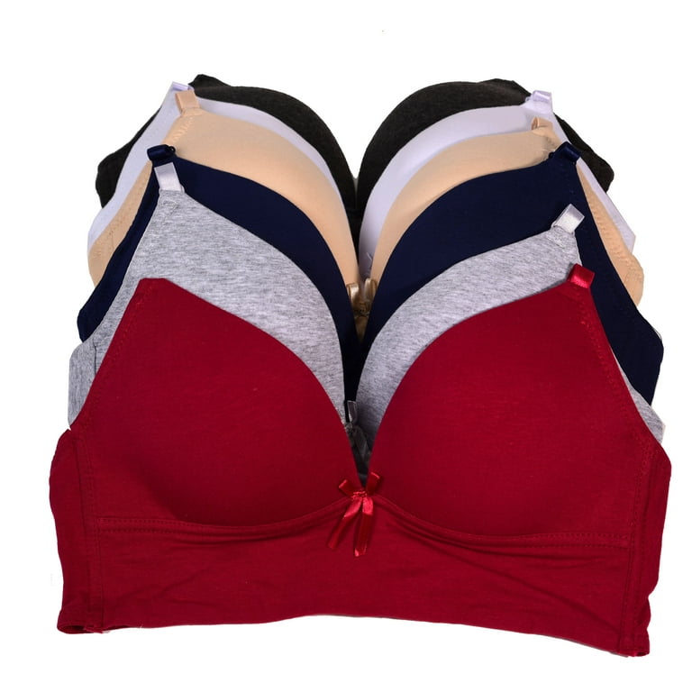 Women Bras 6 pack of No Wire Free Bra A cup B cup C cup 34C (F6647)