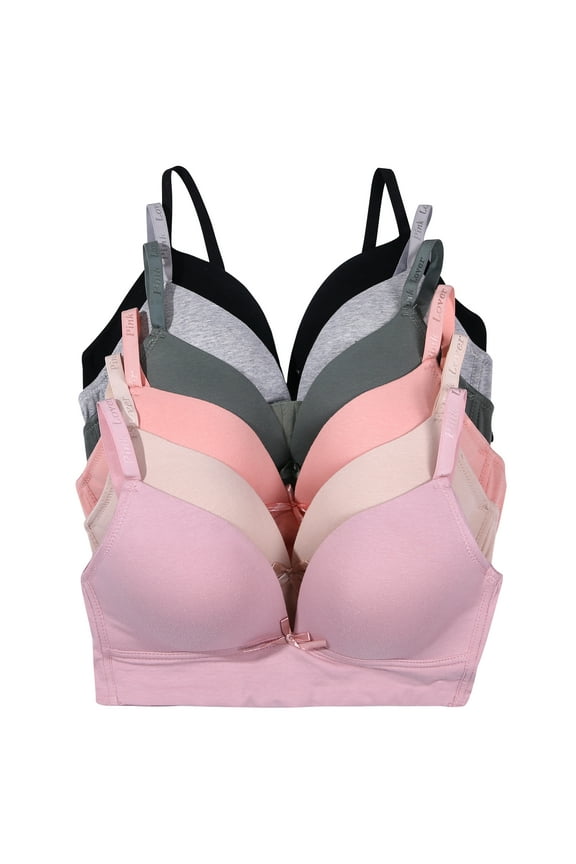 Women Bras 6 pack of No Wire Free Bra A cup B cup C cup  34C (F6647)